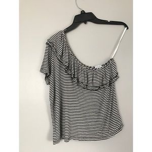 Splendid Striped One-Shoulder Top